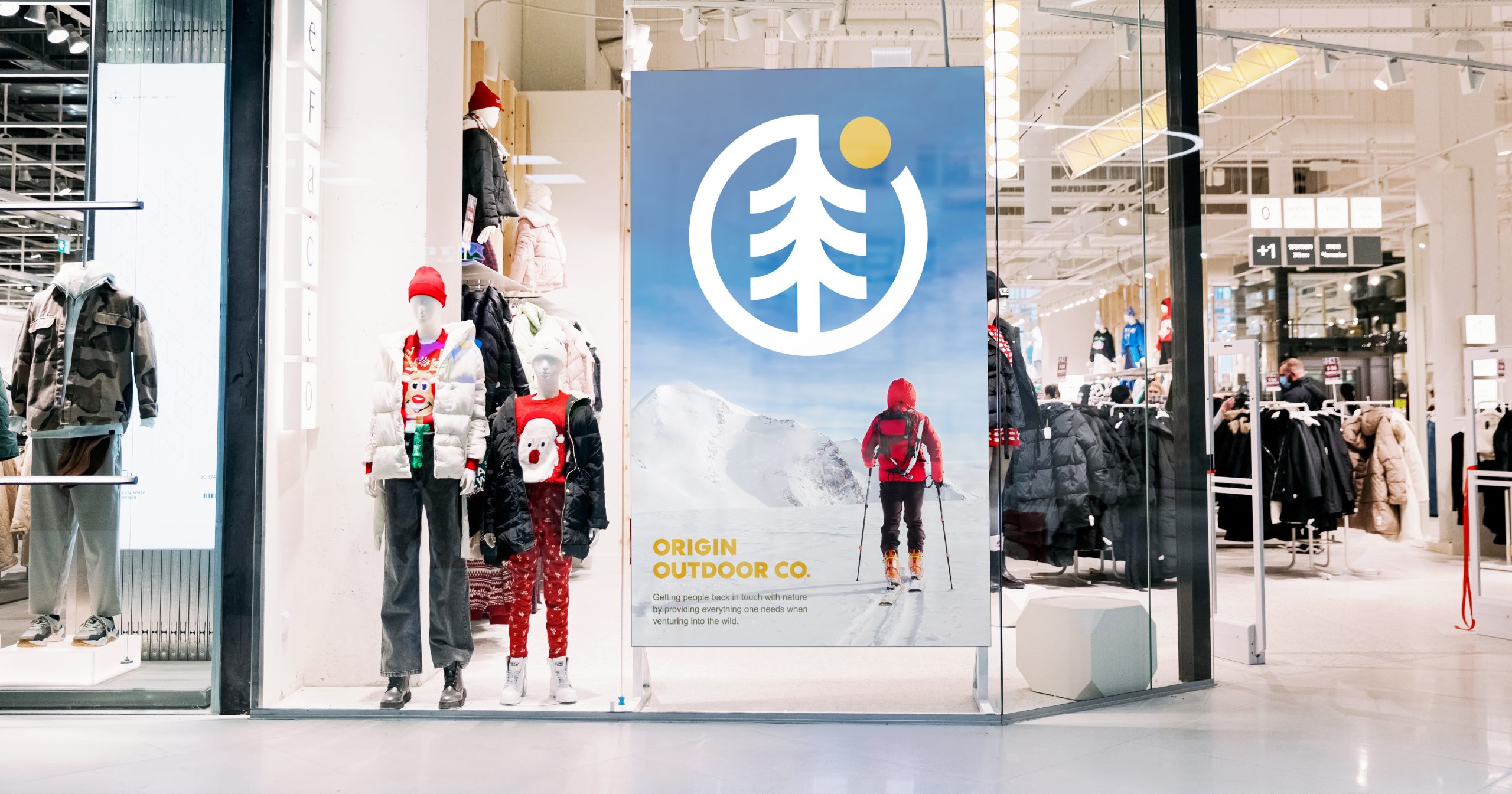 Poster design on window