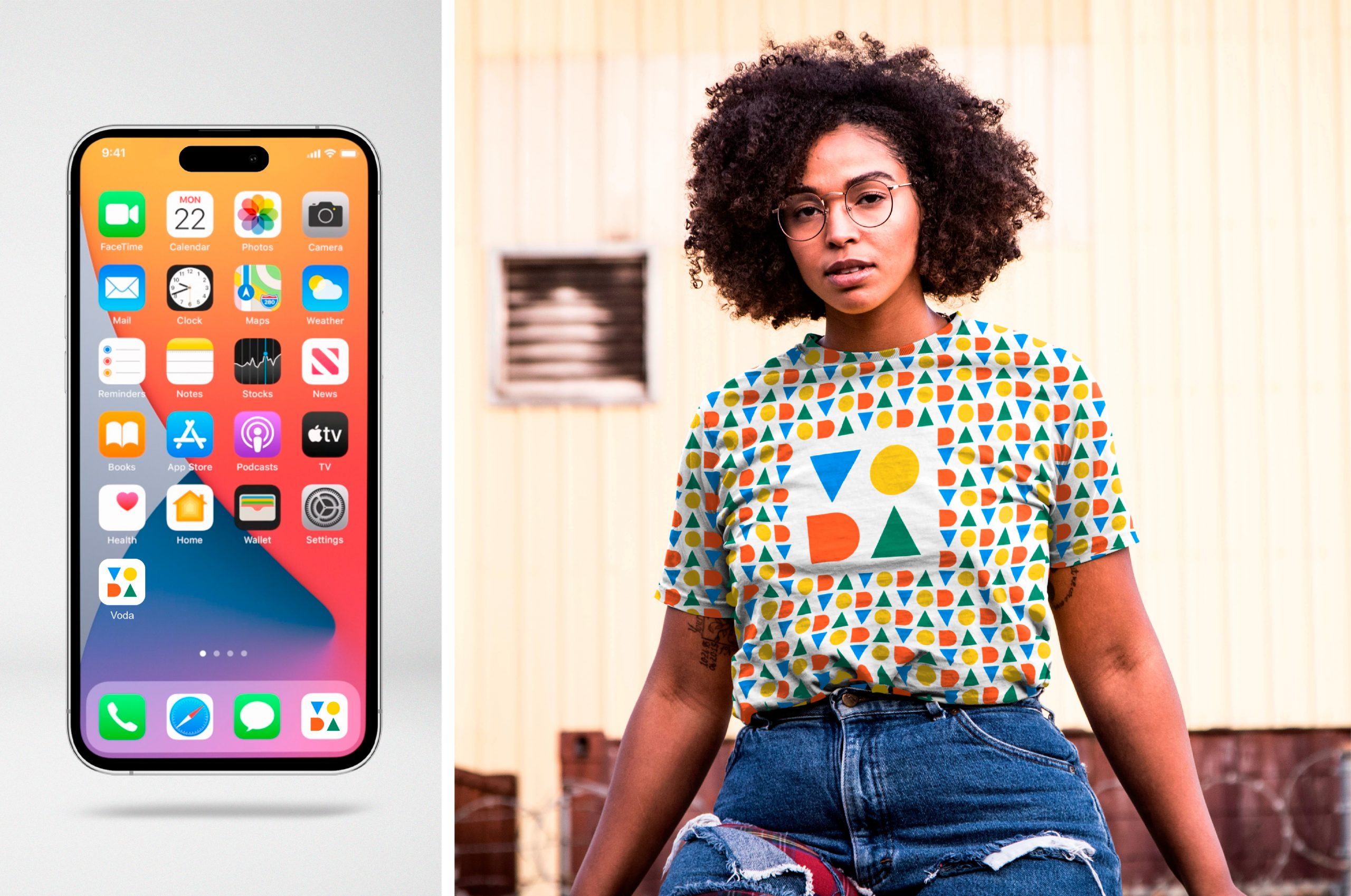 VODA App Icon Design and Clothing Design